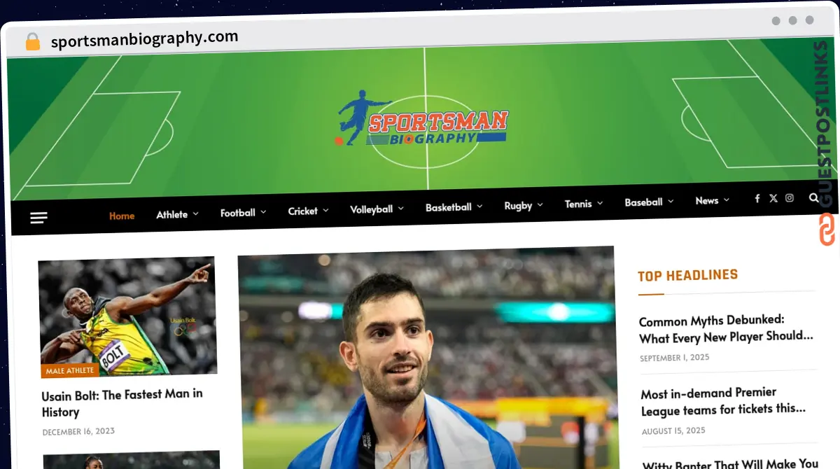 Publish Guest Post on sportsmanbiography.com
