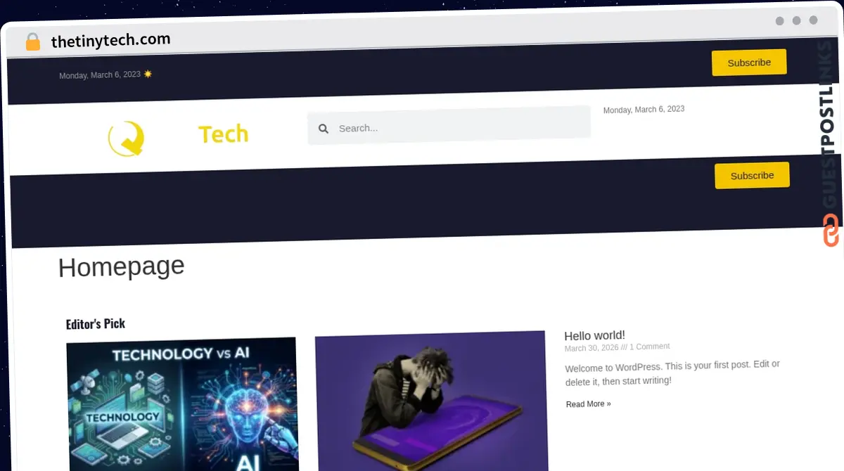 Publish Guest Post on thetinytech.com