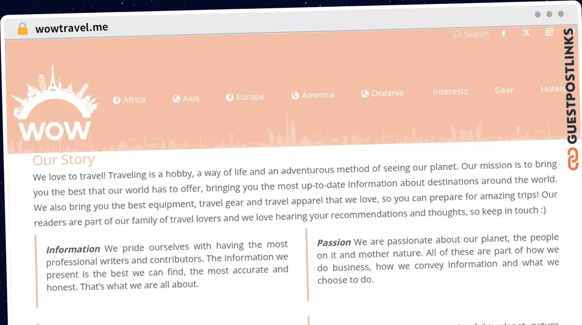 Publish Guest Post on wowtravel.me