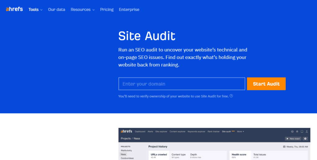 Ahrefs - SEO Site Audit tool