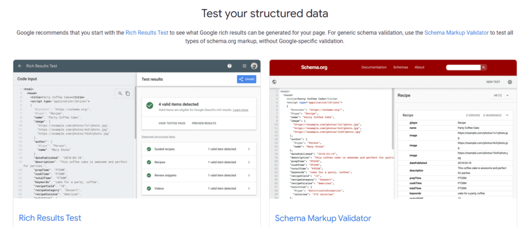 Google’s Schema Markup Validator