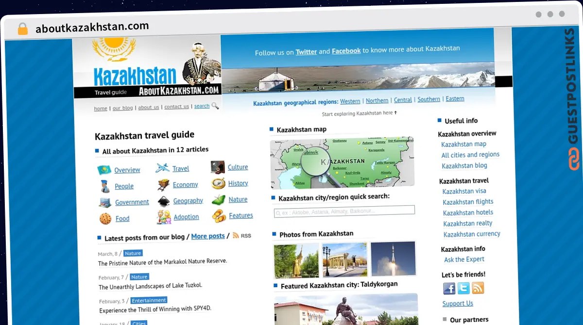 Publish Guest Post on aboutkazakhstan.com