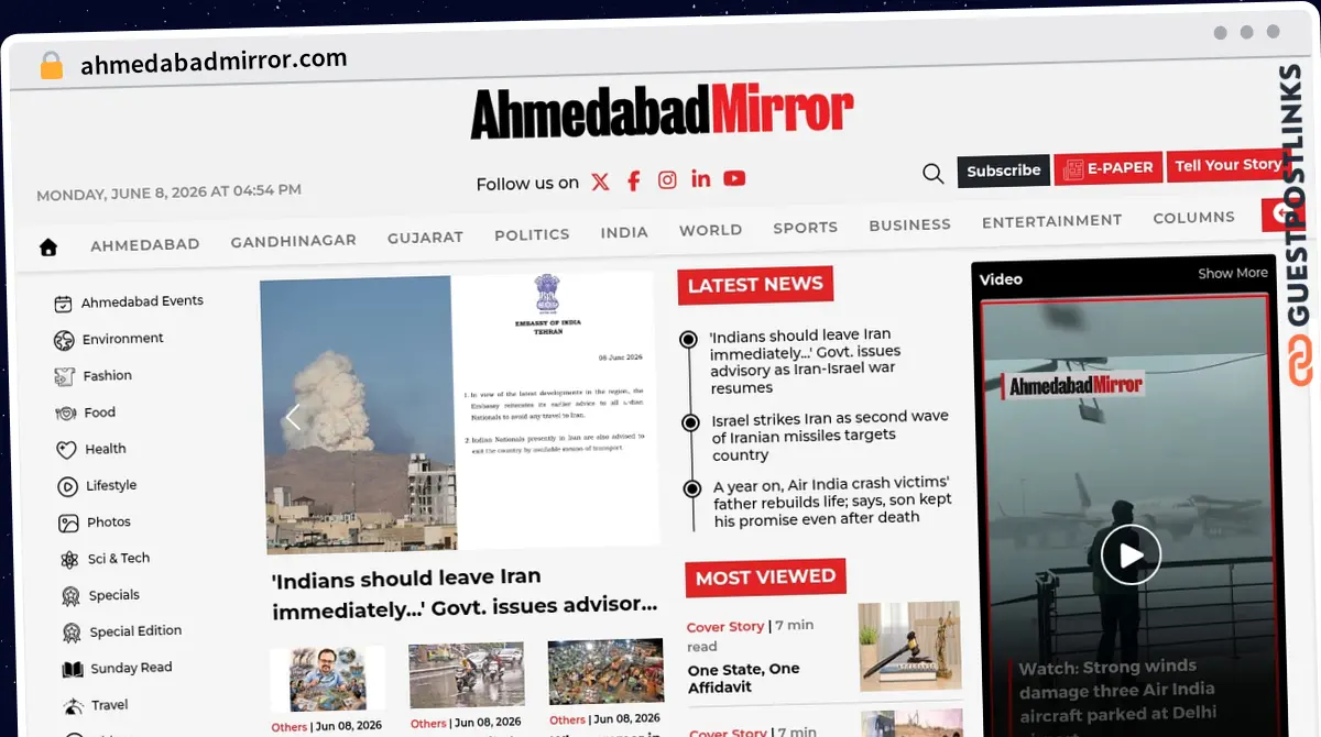 Publish Guest Post on ahmedabadmirror.com