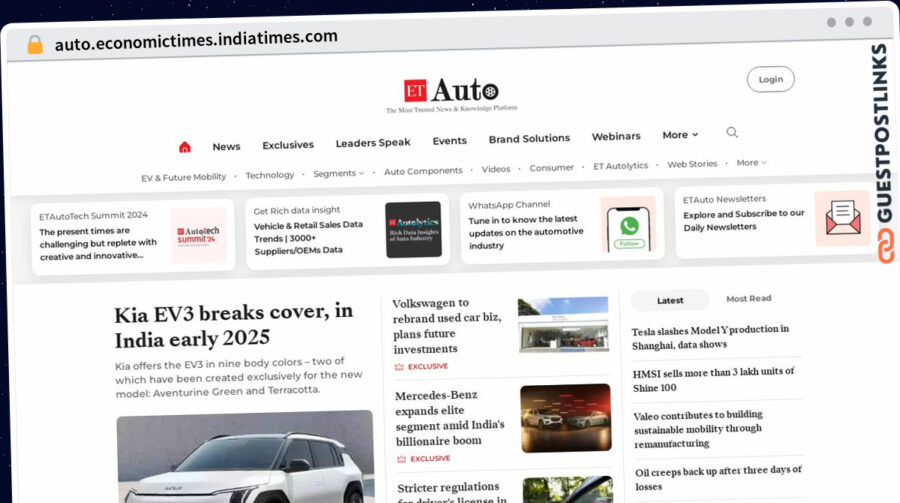 Publish Guest Post on auto.economictimes.indiatimes.com