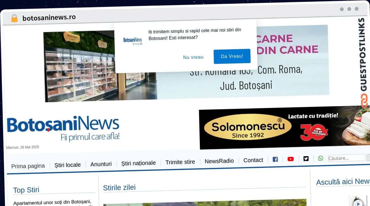 Publish Guest Post on botosaninews.ro