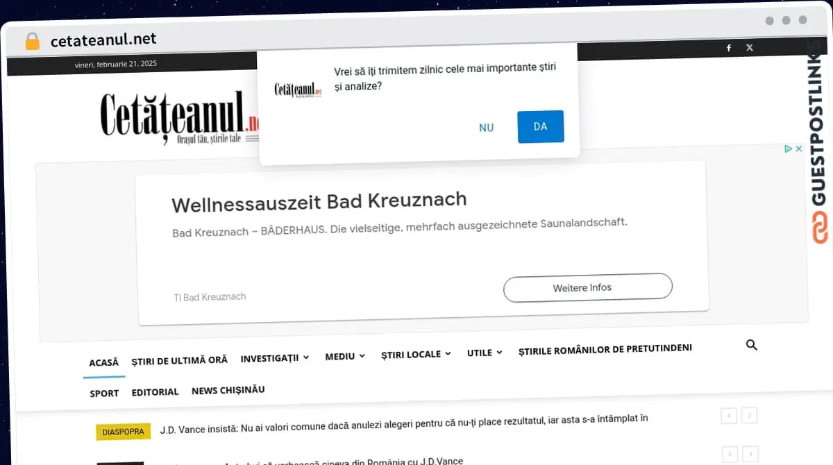 Publish Guest Post on cetateanul.net