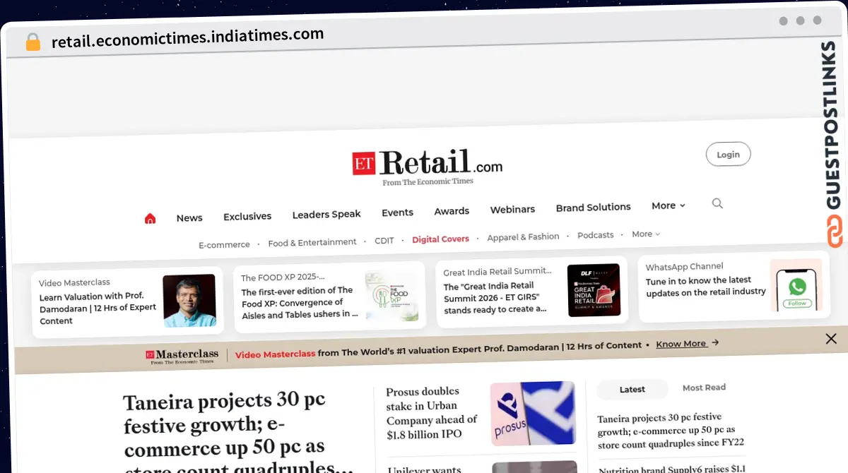 Publish Guest Post on retail.economictimes.indiatimes.com