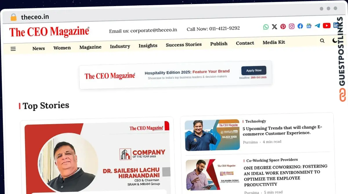 Publish Guest Post on theceo.in