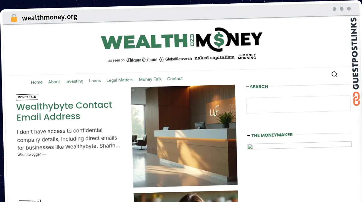 Publish Guest Post on wealthmoney.org