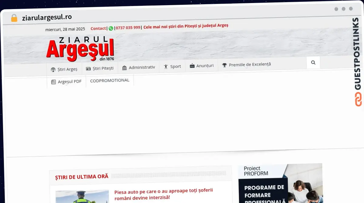 Publish Guest Post on ziarulargesul.ro