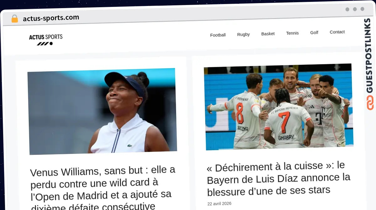 Publish Guest Post on actus-sports.com