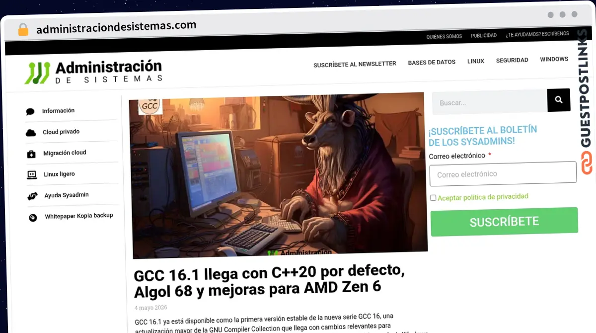 Publish Guest Post on administraciondesistemas.com