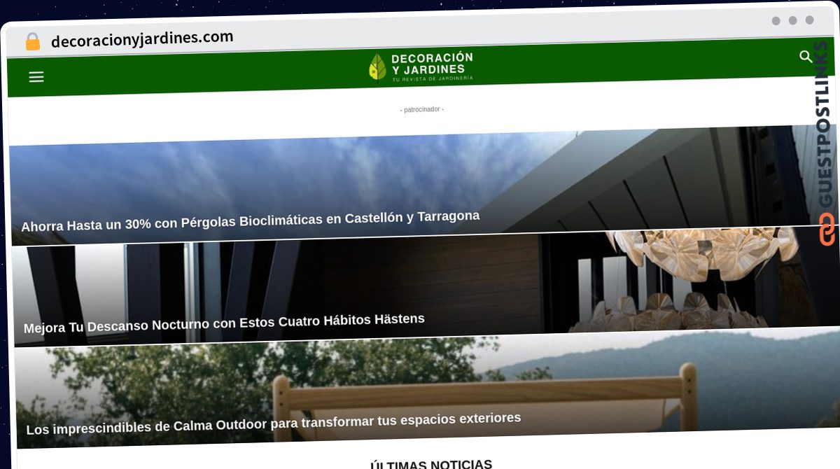 Publish Guest Post on decoracionyjardines.com
