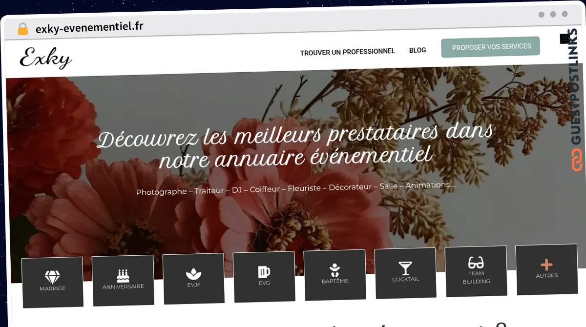 Publish Guest Post on exky-evenementiel.fr