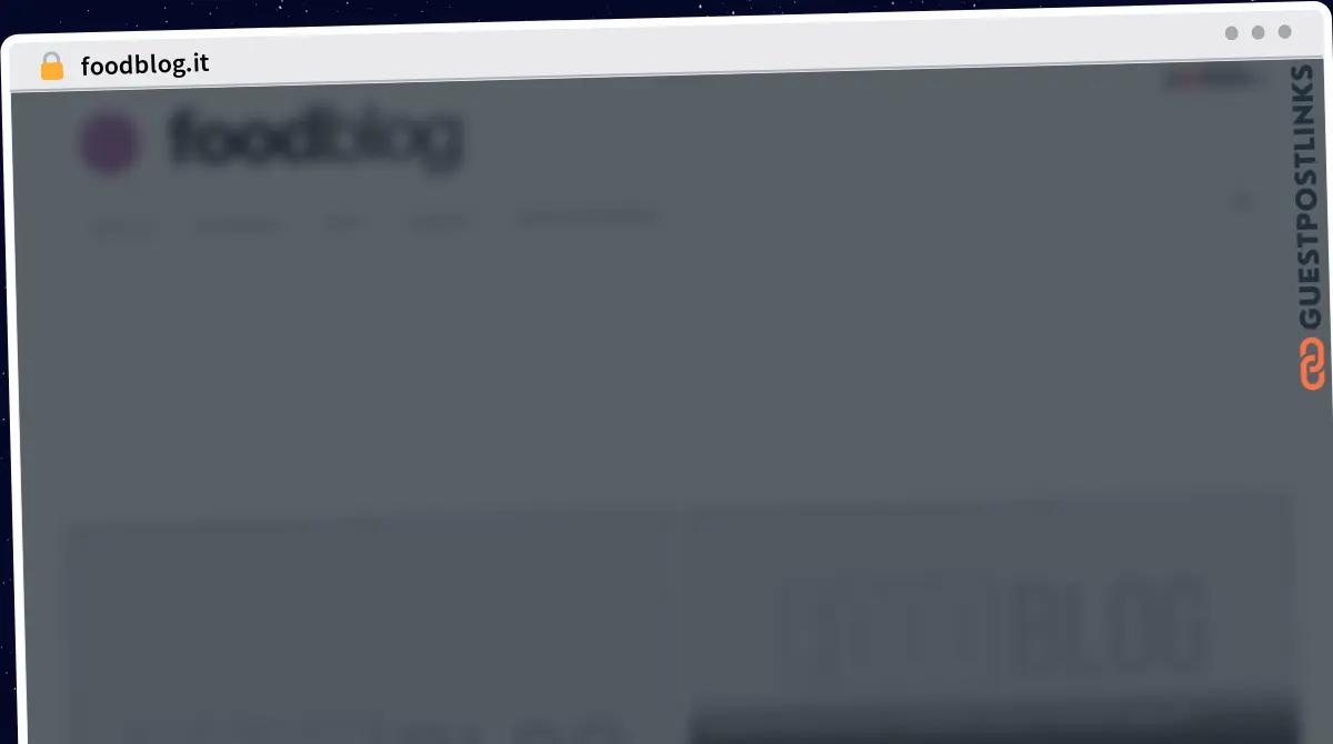 Publish Guest Post on foodblog.it