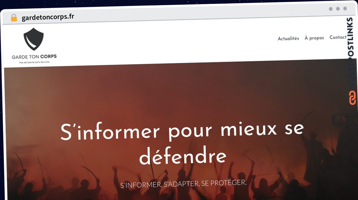 Publish Guest Post on gardetoncorps.fr