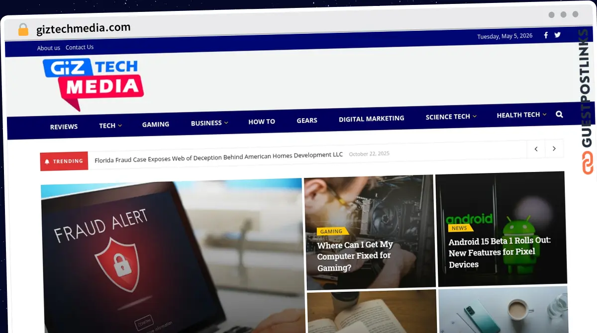 Publish Guest Post on giztechmedia.com