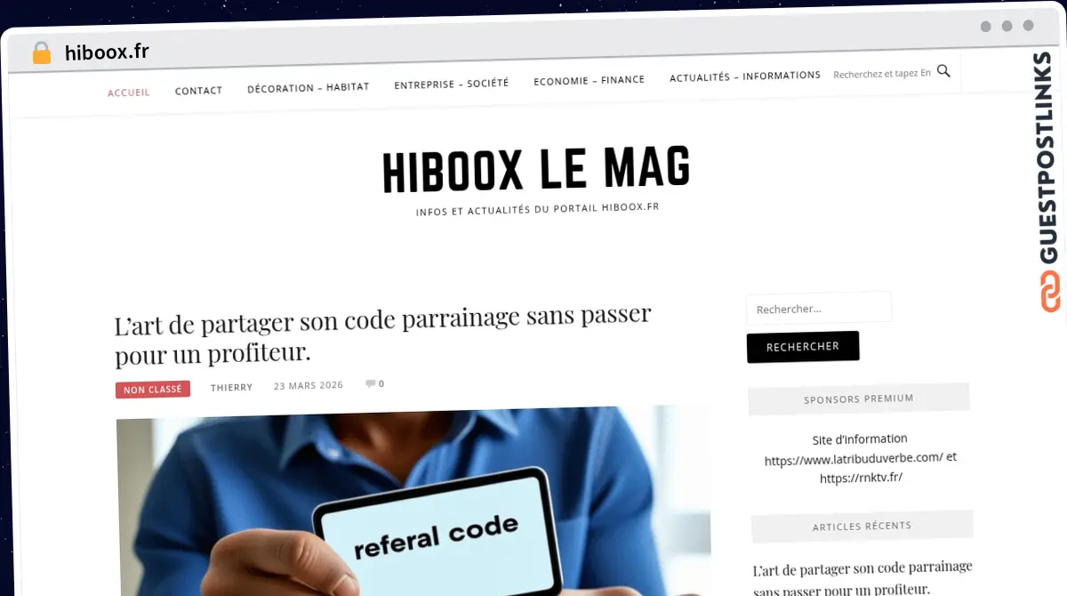 Publish Guest Post on hiboox.fr