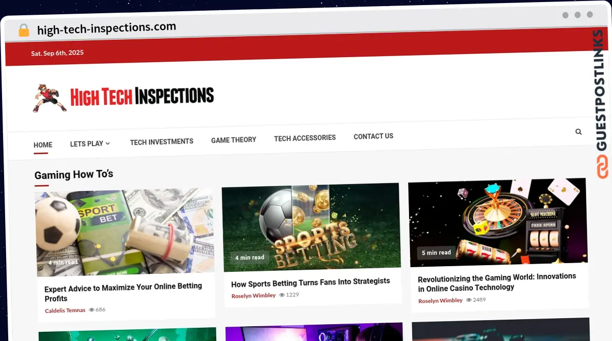 Publish Guest Post on high-tech-inspections.com