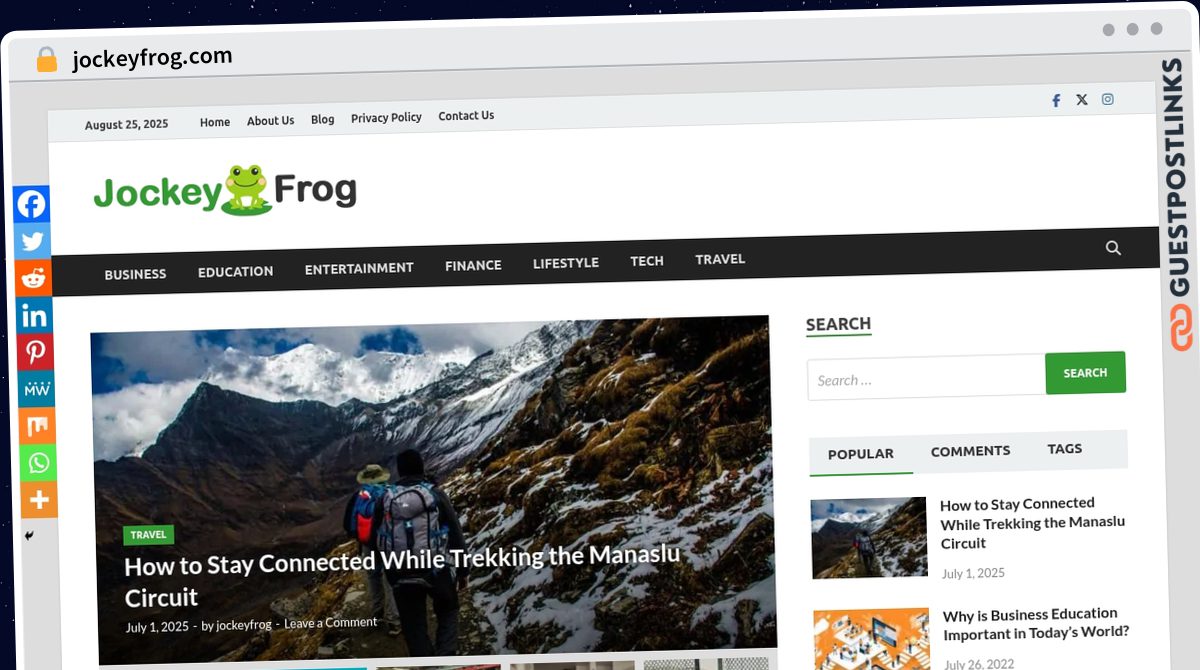 Publish Guest Post on jockeyfrog.com