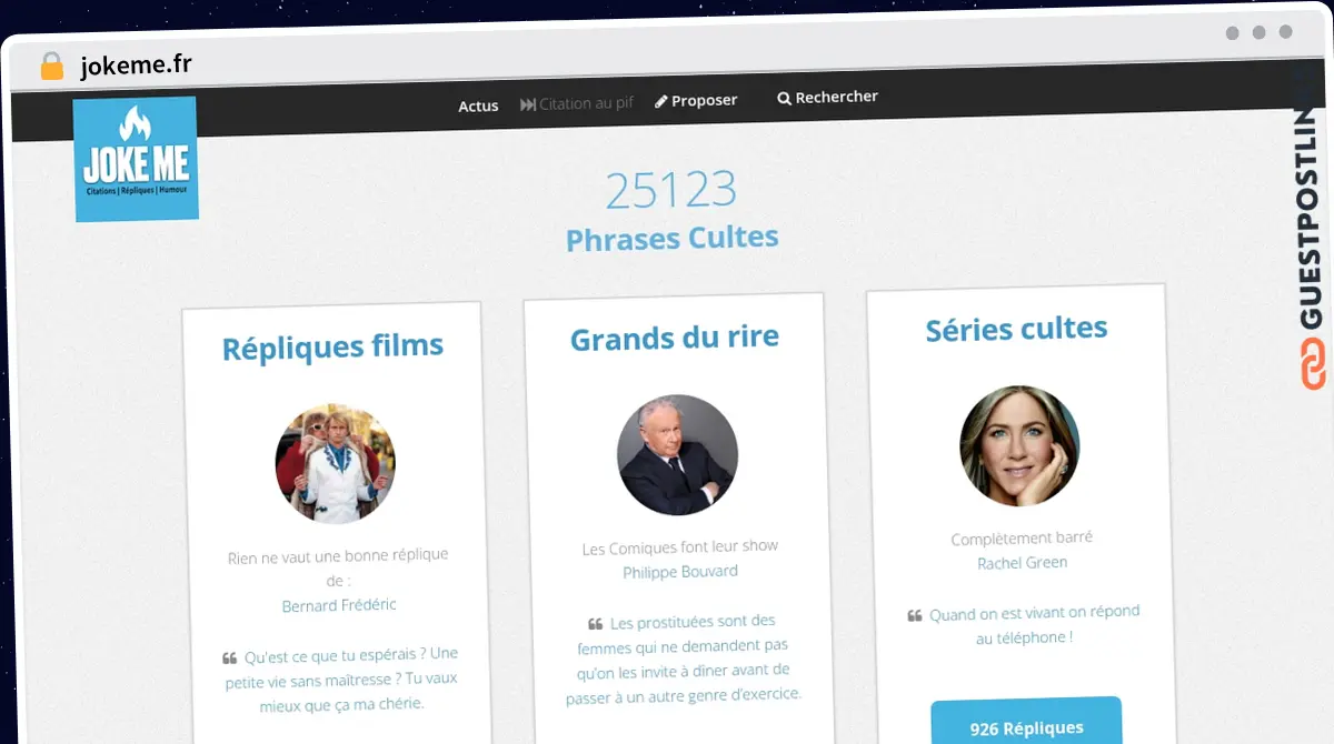 Publish Guest Post on jokeme.fr