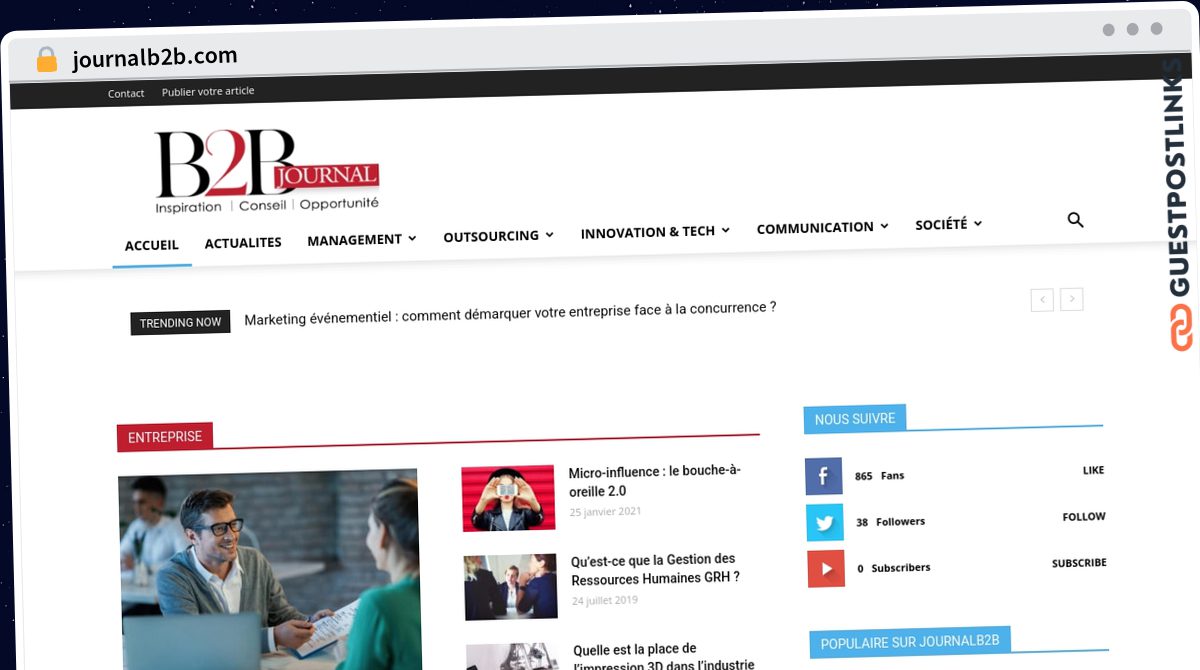 Publish Guest Post on journalb2b.com
