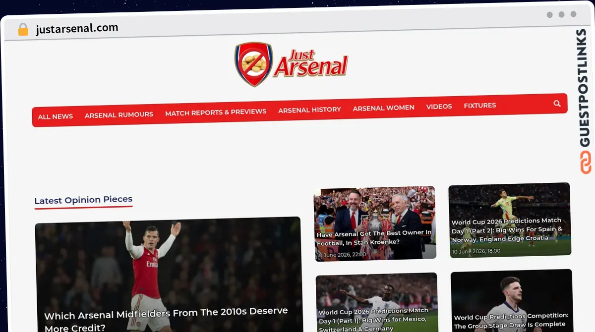 Publish Guest Post on justarsenal.com