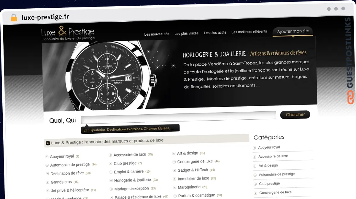 Publish Guest Post on luxe-prestige.fr