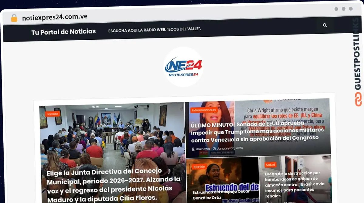 Publish Guest Post on notiexpres24.com.ve