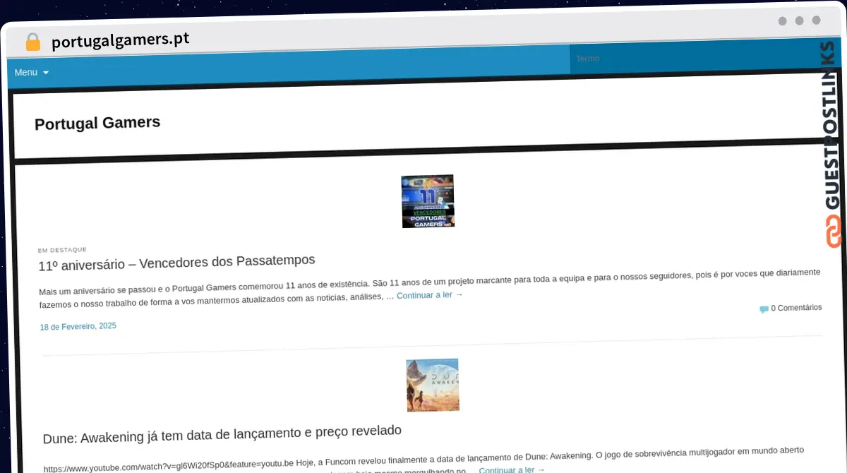Publish Guest Post on portugalgamers.pt