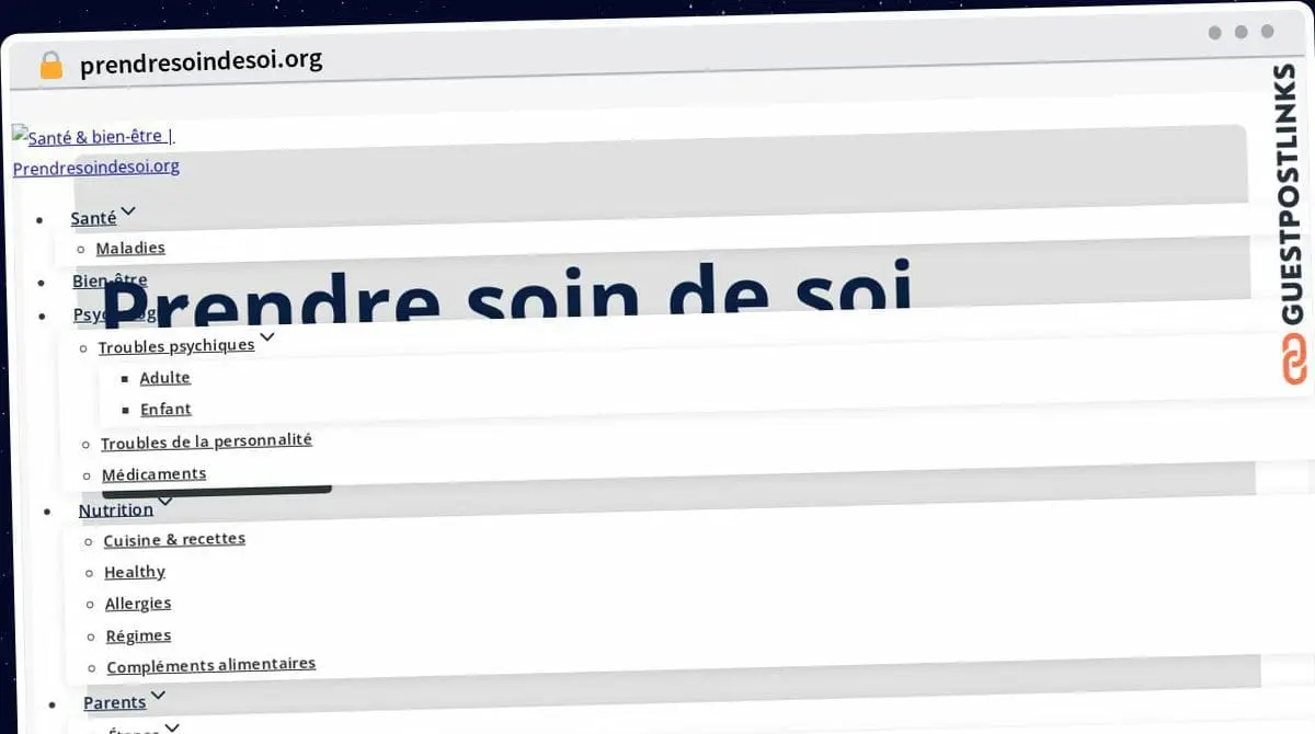 Publish Guest Post on prendresoindesoi.org