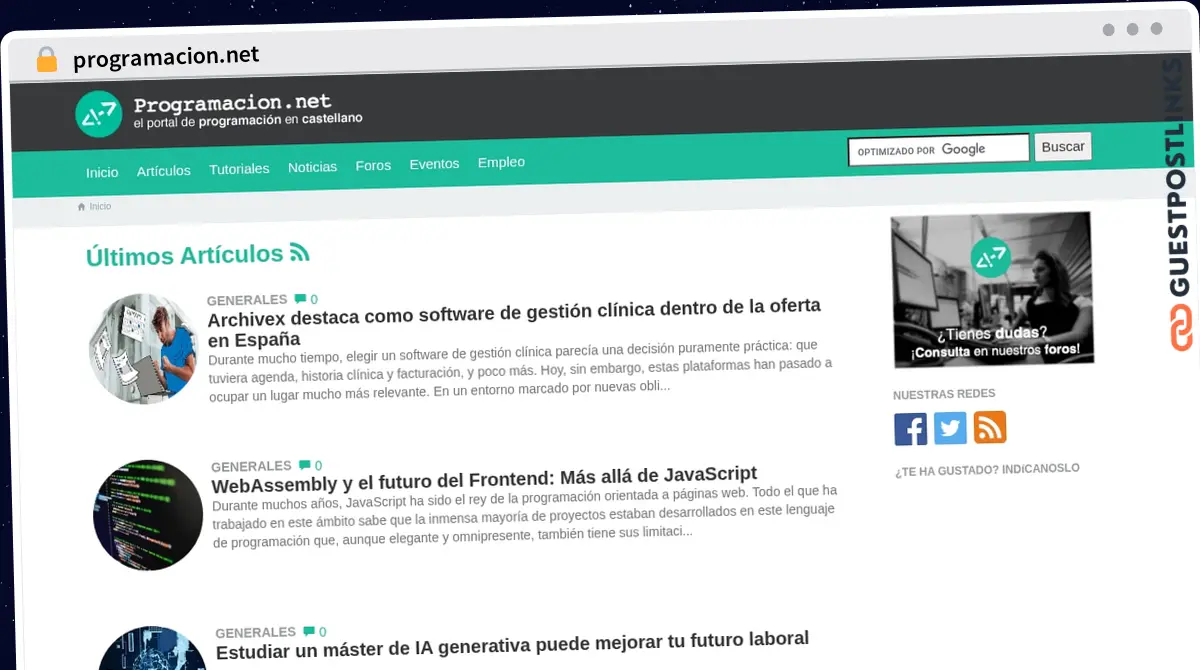 Publish Guest Post on programacion.net