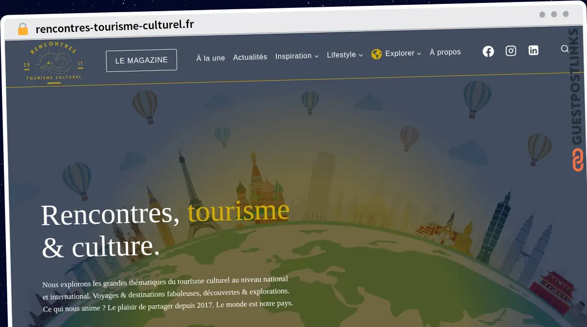 Publish Guest Post on rencontres-tourisme-culturel.fr