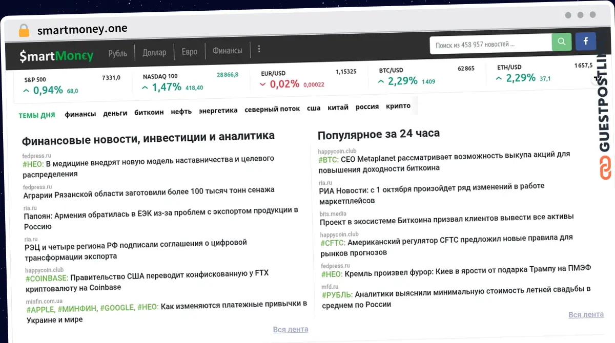 Publish Guest Post on smartmoney.one