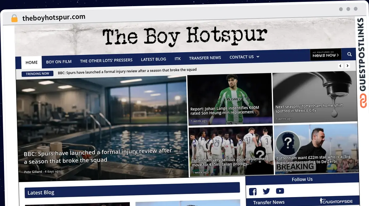 Publish Guest Post on theboyhotspur.com