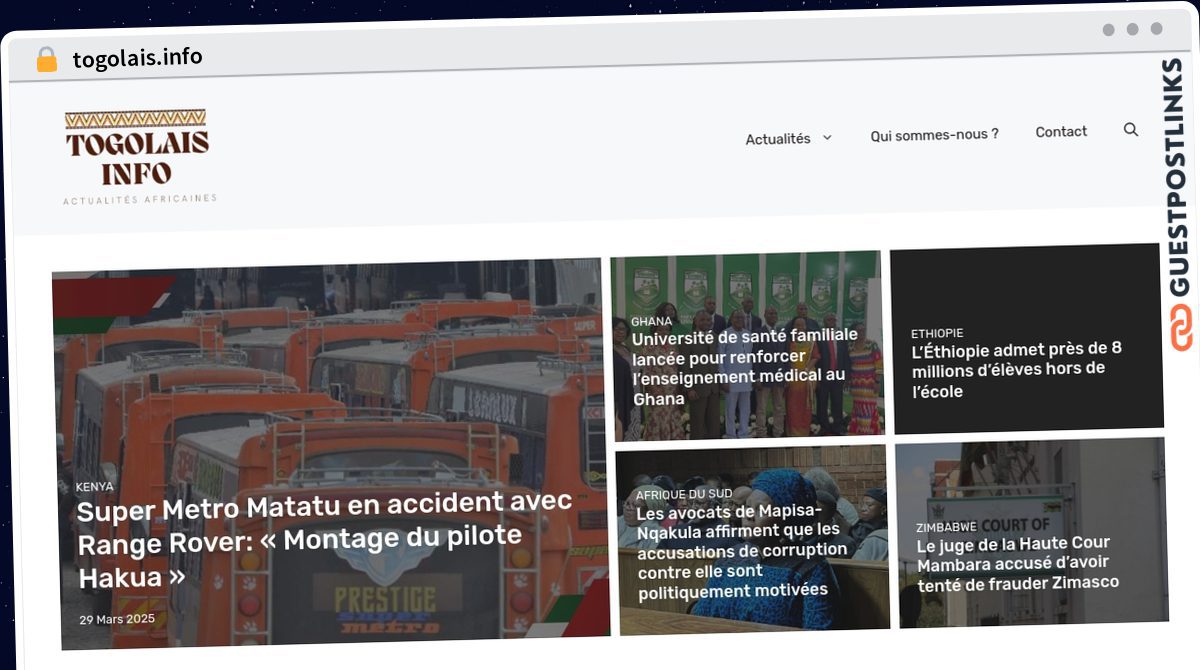 Publish Guest Post on togolais.info