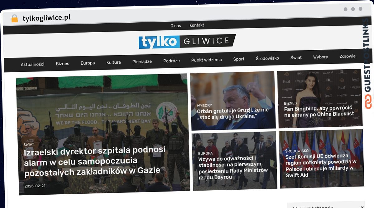 Publish Guest Post on tylkogliwice.pl
