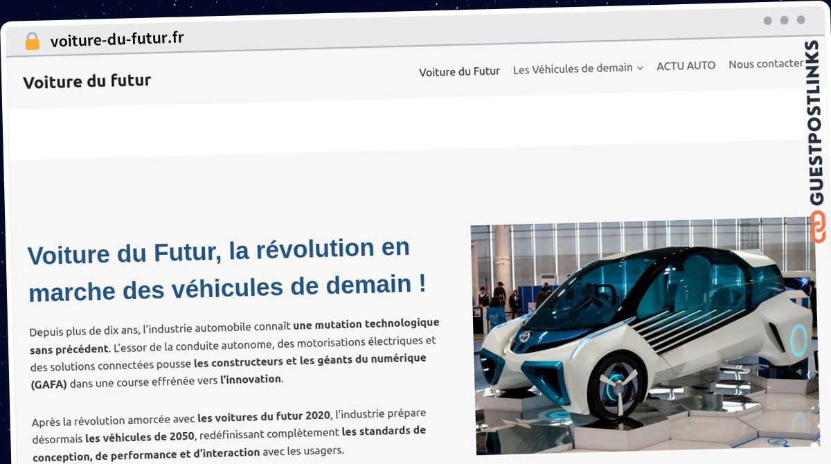 Publish Guest Post on voiture-du-futur.fr