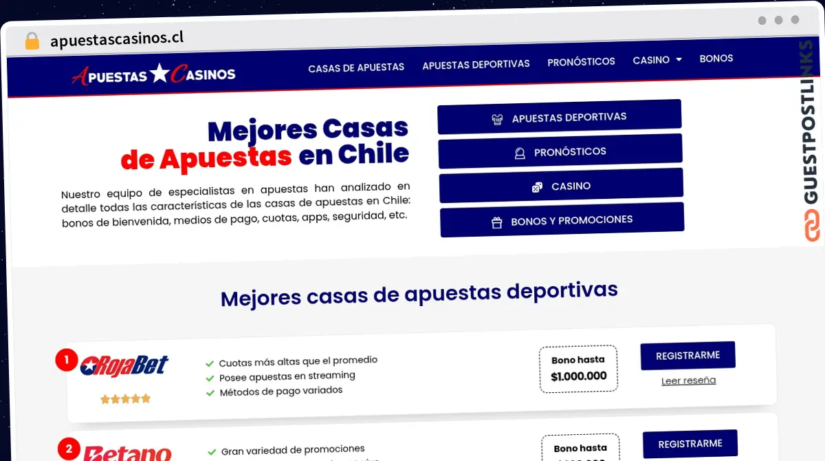 Publish Guest Post on apuestascasinos.cl