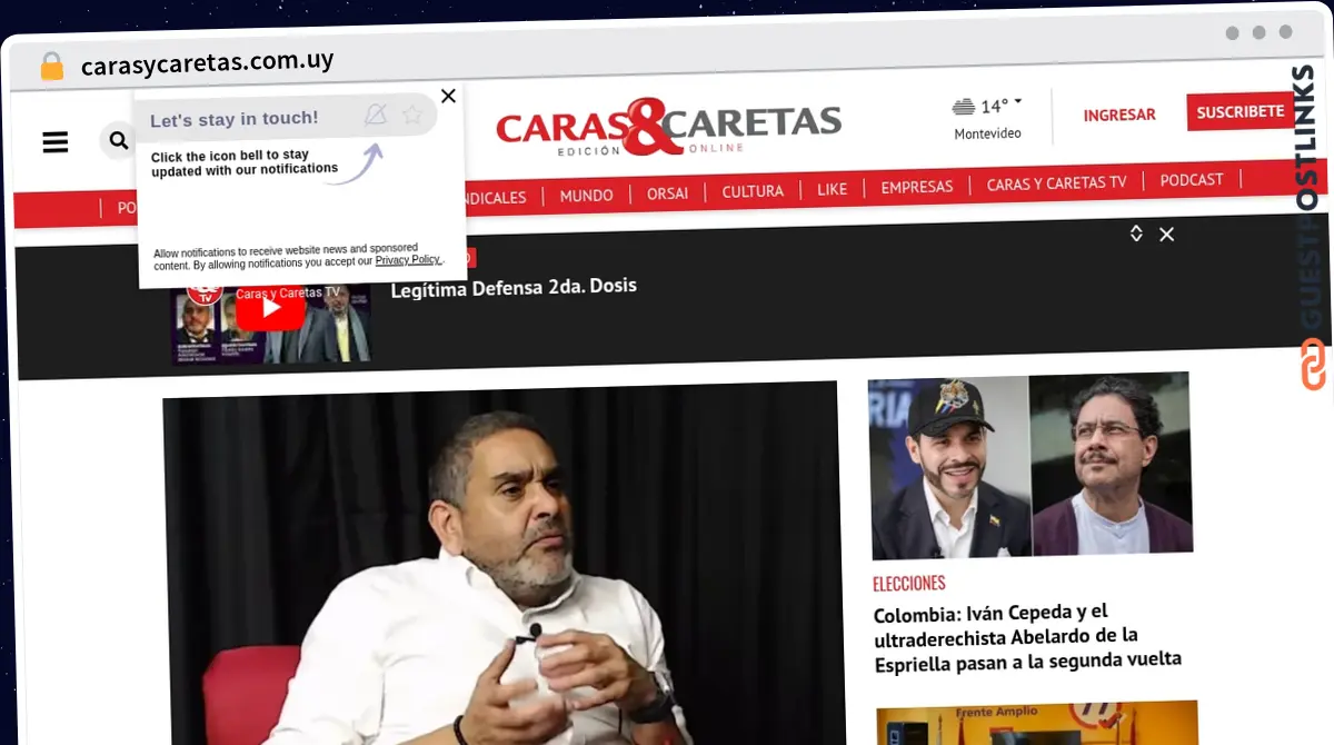 Publish Guest Post on carasycaretas.com.uy