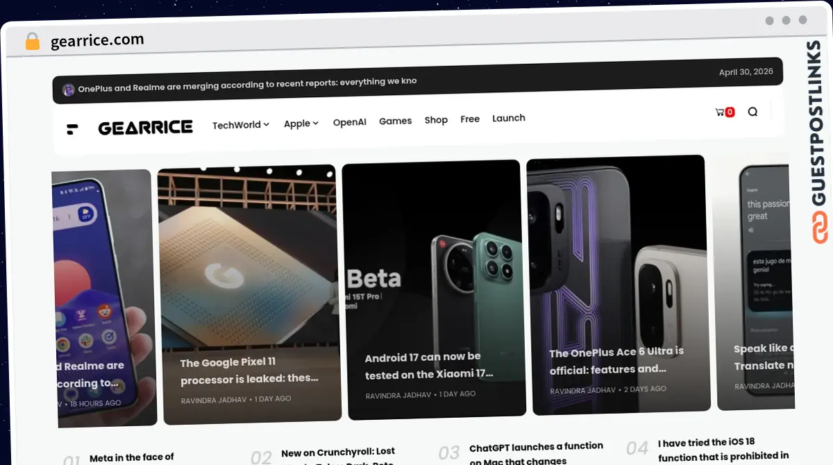 Publish Guest Post on gearrice.com