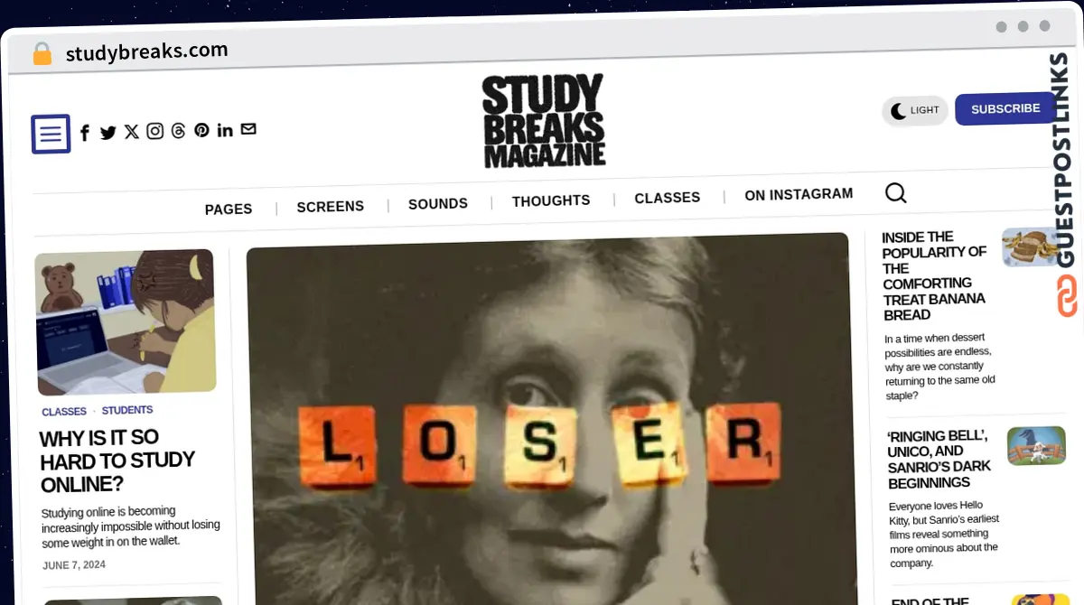 Publish Guest Post on studybreaks.com