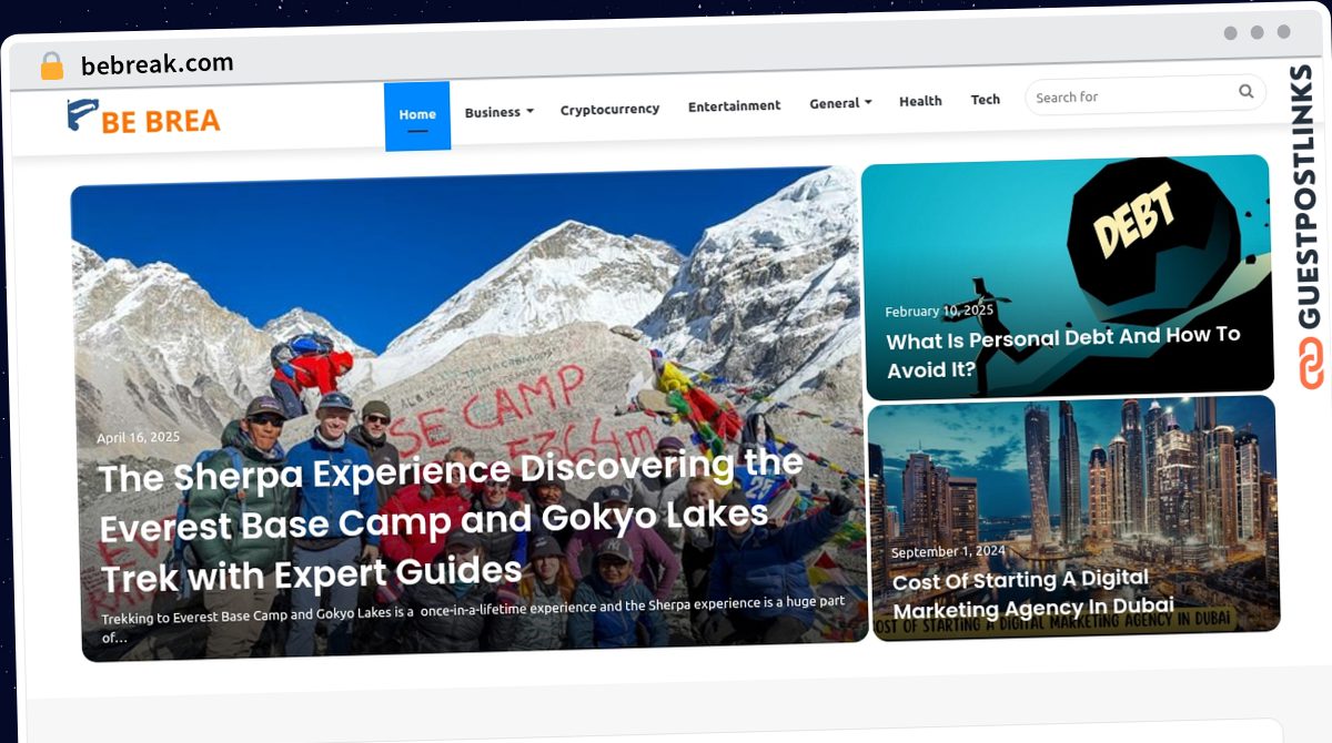 Publish Guest Post on bebreak.com