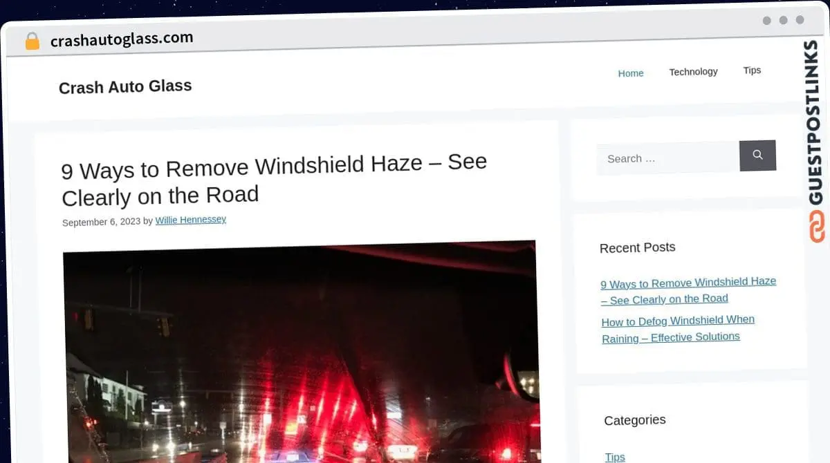 Publish Guest Post on crashautoglass.com