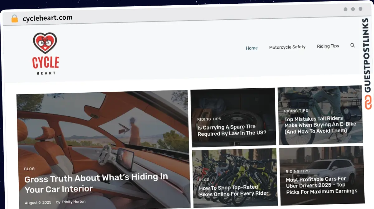 Publish Guest Post on cycleheart.com