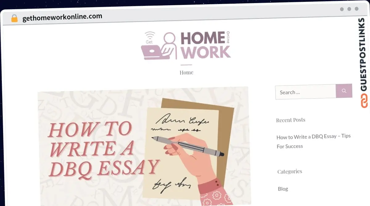 Publish Guest Post on gethomeworkonline.com