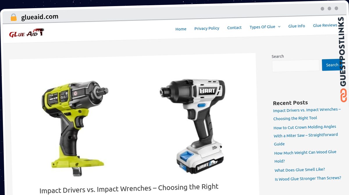 Publish Guest Post on glueaid.com