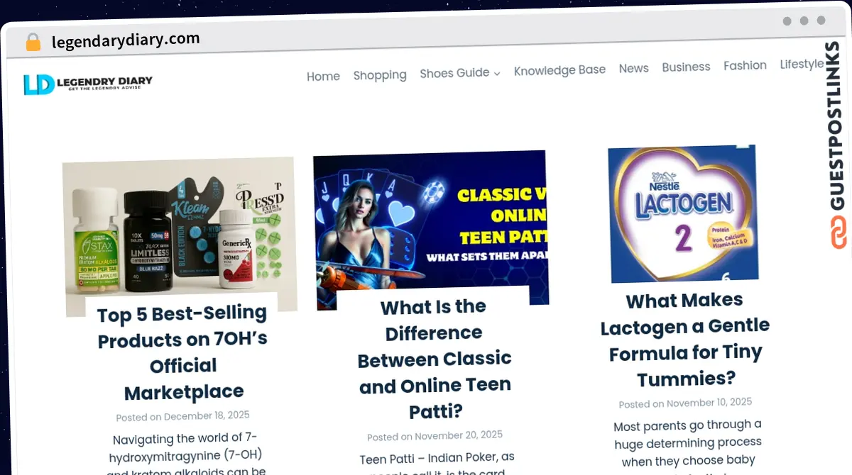 Publish Guest Post on legendarydiary.com