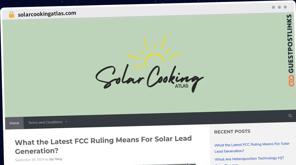 Publish Guest Post on solarcookingatlas.com
