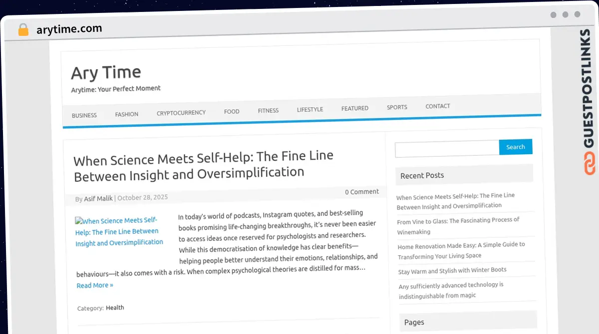 Publish Guest Post on arytime.com